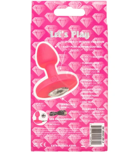 Анальная вибропробка с кристаллом Cheeky Gems Vibrating Probe Small розовая фото 8