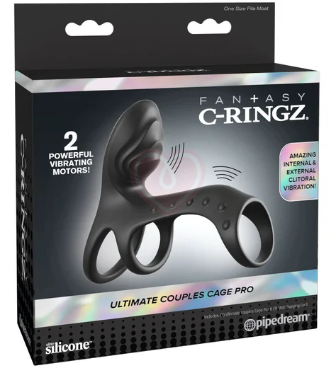 Вибронасадка со стимуляцией клитора PipeDream Ultimate Couples Cage Pro чёрная фото 5