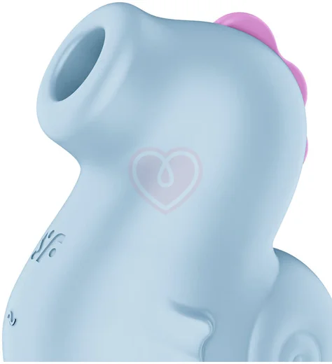 Вакуумный стимулятор в виде морского конька Satisfyer Sea Pony голубой фото 2