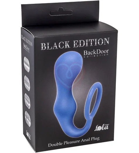 Анальная пробка с эрекционным кольцом Lola Games Double Pleasure Anal Plug голубая фото 3