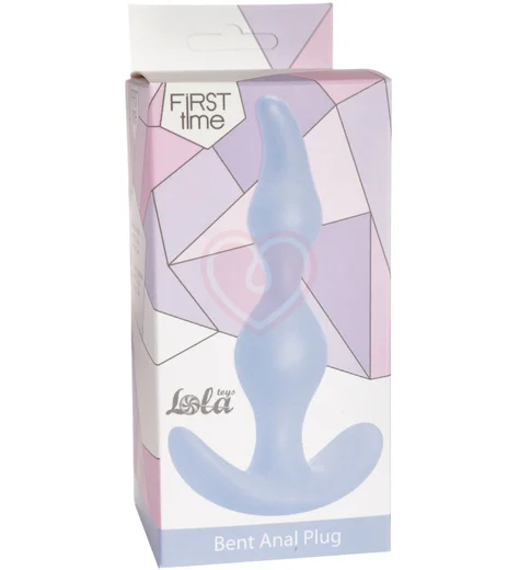 Анальная пробка Lola Games First Time Bent Anal Plug голубая фото 3