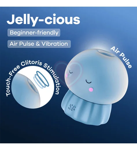 Вакуумный стимулятор в форме медузы Satisfyer Jelly-cious голубой фото 3