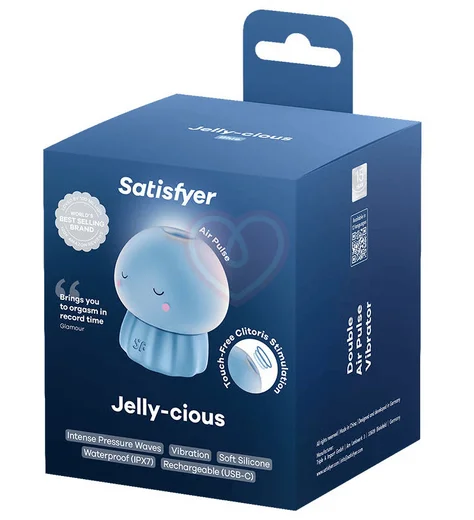 Вакуумный стимулятор в форме медузы Satisfyer Jelly-cious голубой фото 5