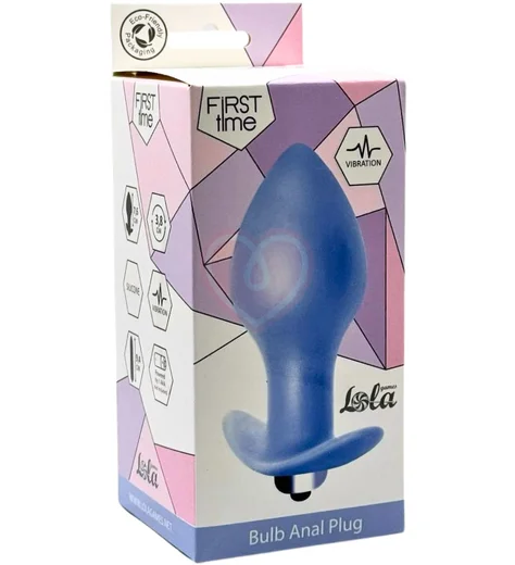 Анальная пробка с вибрацией Lola Games First Time Bulb Anal Plug голубая фото 2