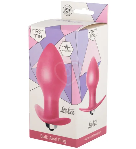 Анальная пробка с вибрацией Lola Games First Time Bulb Anal Plug розовая фото 2