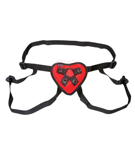 Пояс-сердечко для страпона Red Heart Strap-On Harness красный фото 2