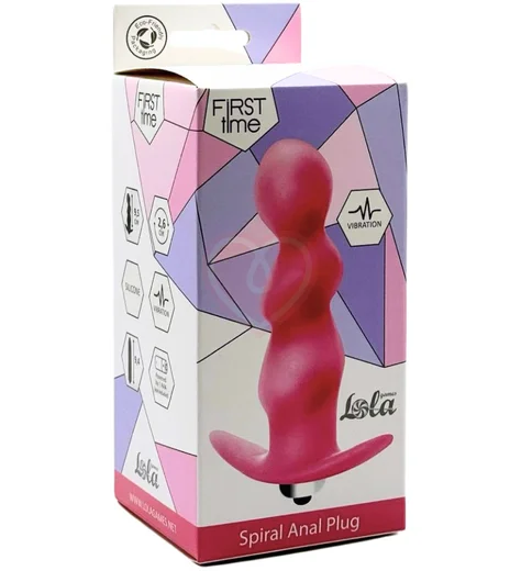 Анальная пробка с вибрацией Lola Games First Time Spiral Anal Plug розовая фото 2