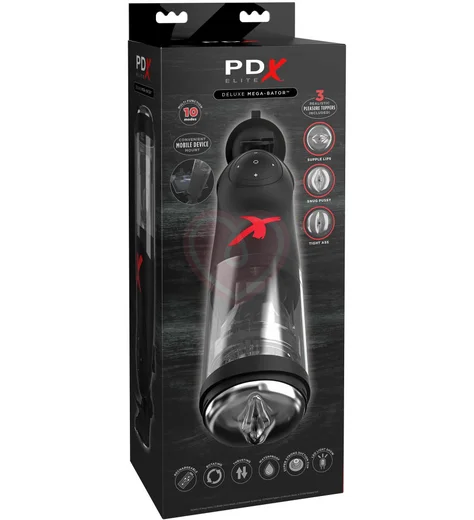 Автоматический мастурбатор с ротацией и пенетрацией PipeDream Pdx Elite Deluxe Mega-Bator чёрный фото 7