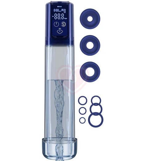 Вакуумная помпа с кольцами Realov Bathfun Pro Ai Aqua Penis Pump синяя фото 3