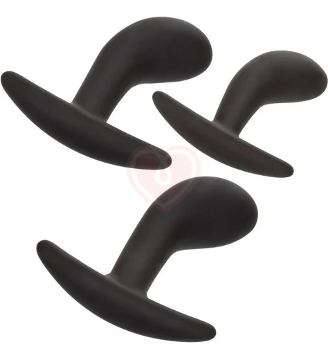 Набор из 3 пробок для стимуляции простаты Silicone Prostate Kit чёрный фото 2