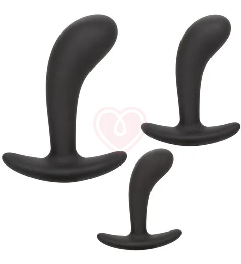 Набор из 3 пробок для стимуляции простаты Silicone Prostate Kit чёрный фото 4