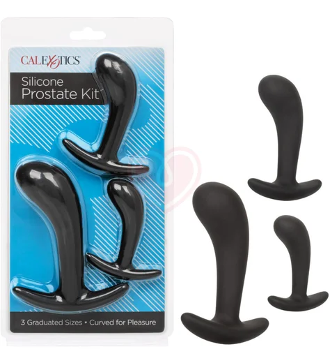 Набор из 3 пробок для стимуляции простаты Silicone Prostate Kit чёрный фото 7