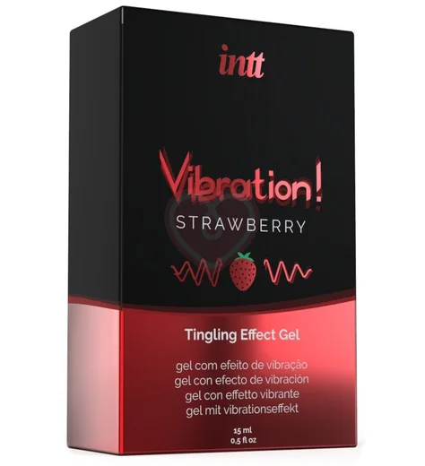Жидкий вибратор со вкусом клубники Intt Vibration! Strawberry 15 мл фото 2