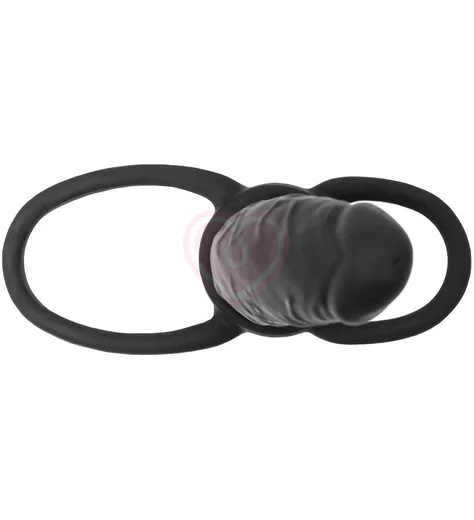 Насадка для двойного проникновения Black Red by Toyfa чёрная фото 2