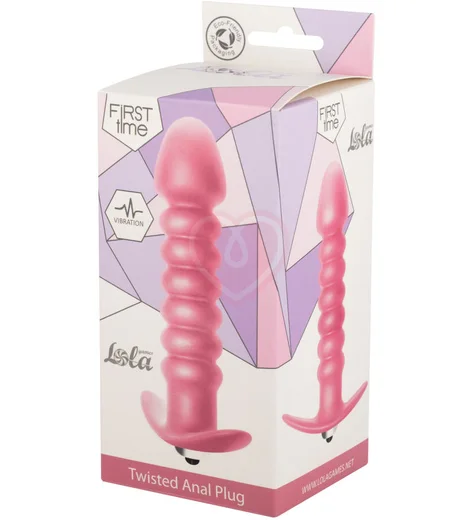 Анальная пробка с вибрацией Lola Games First Time Twisted Anal Plug розовая фото 2
