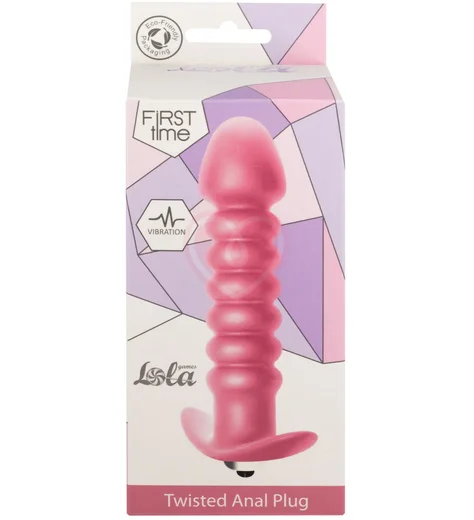 Анальная пробка с вибрацией Lola Games First Time Twisted Anal Plug розовая фото 3