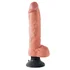 Гнущийся вибратор реалистик на присоске с мошонкой King Cock Vibrating 20 см телесный фото 3