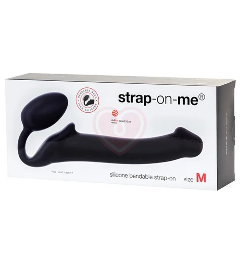 Безремневой гибкий страпон Strap-on-me Bendable M чёрный фото 4