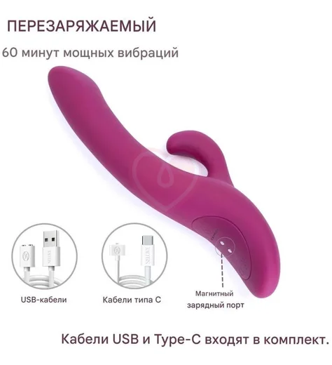Вибратор-кролик с вращающимися шариками Selove Surge фиолетовый фото 3