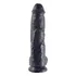 Фаллоимитатор на присоске с мошонкой King Cock with Balls 25 см чёрный фото 5