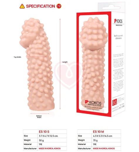 Стимулирующая насадка с бугорками Kokos Extreme Sleeve ES010-M фото 2