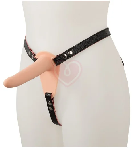 Гладкий страпон с вибрацией на ремешках Vibrating Strap-On фото 3