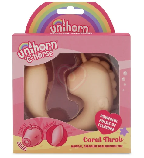 Двусторонний вибратор Unihorn C Horse Coral Throb светло-розовый фото 2