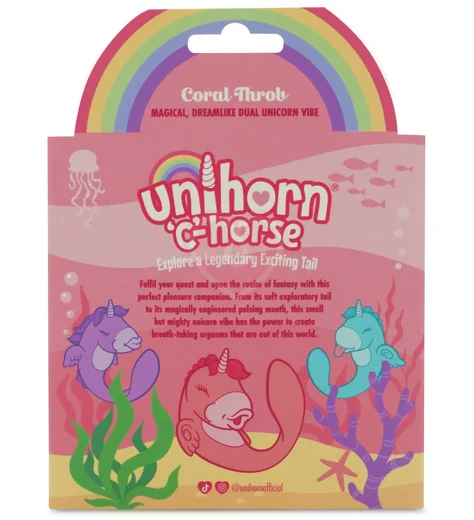 Двусторонний вибратор Unihorn C Horse Coral Throb светло-розовый фото 3