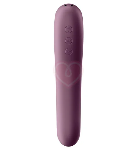 Двухсторонний вакуумный вибростимулятор Satisfyer Dual Kiss винный фото 3