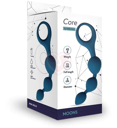 Анальные шарики Moons Le Frivole кобальтового цвета фото 2