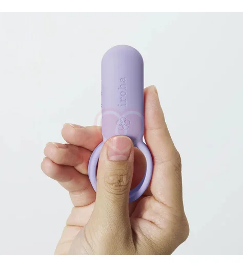 Эрекционное кольцо с вибрацией Tenga Iroha PaiRing Very Peri сиреневое фото 6