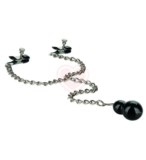 Зажимы для сосков с цепочкой и утяжелителем Weighted Dual Tier Nipple Clamps фото 2