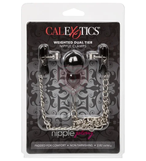Зажимы для сосков с цепочкой и утяжелителем Weighted Dual Tier Nipple Clamps фото 4