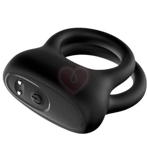 Двойное эрекционное кольцо с вибрацией Lovestore Duality чёрное фото 2