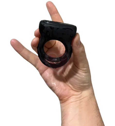 Двойное эрекционное кольцо с вибрацией Lovestore Duality чёрное фото 3