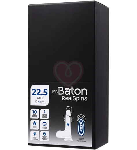 Реалистичный вибратор с ротацией и нагревом Mr.Baton RealSpins 23 см телесный фото 5