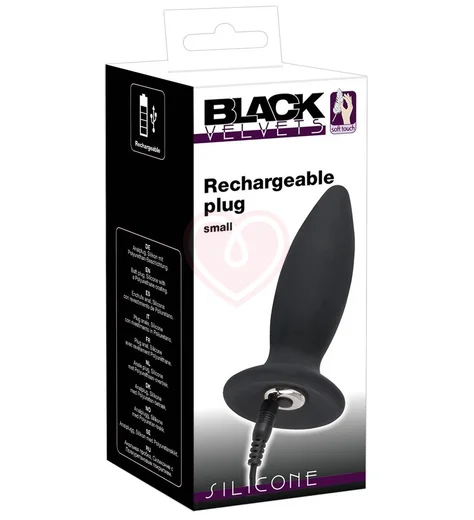 Анальная вибропробка Black Velvets Recharge Plug размер S чёрная фото 4