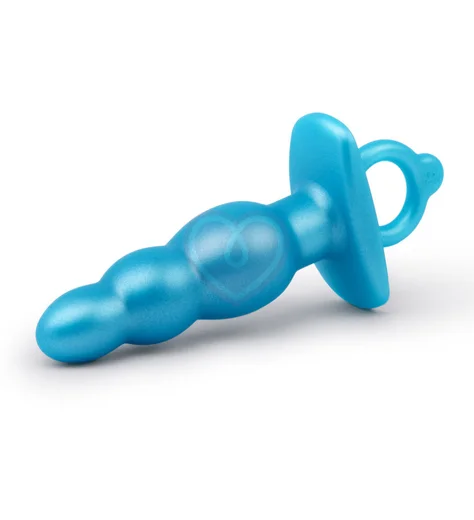 Анальная ёлочка с ограничительным кольцом Bounce Plug голубая фото 4