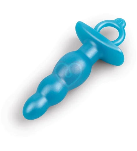 Анальная ёлочка с ограничительным кольцом Bounce Plug голубая фото 5