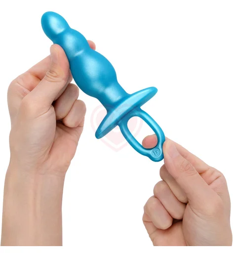 Анальная ёлочка с ограничительным кольцом Bounce Plug голубая фото 7