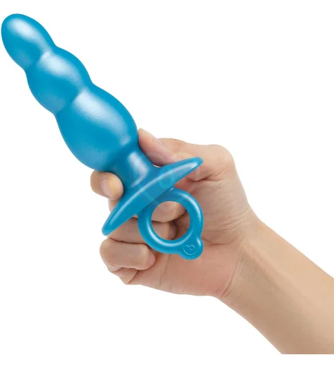 Анальная ёлочка с ограничительным кольцом Bounce Plug голубая фото 8