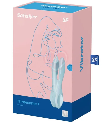 Вибростимулятор Satisfyer Threesome 1 с тремя кончиками голубой фото 3