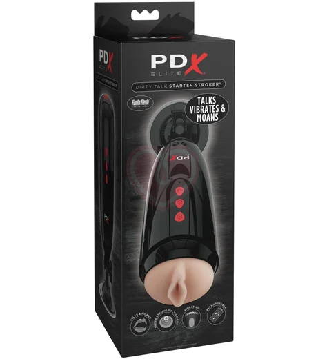 Мастурбатор с вибрацией и звуком PipeDream Pdx Elite Dirty Talk Starter Stroker телесный фото 4