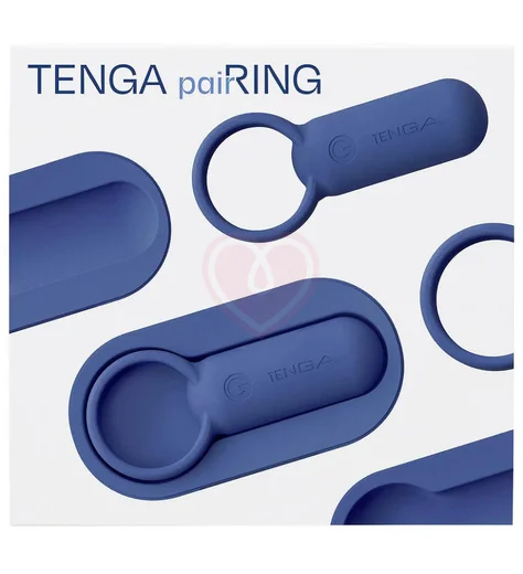 Эрекционное кольцо с вибрацией Tenga PaiRing индиго фото 11