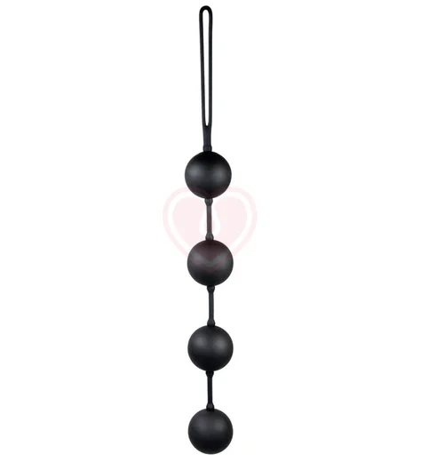Силиконовые анальные шарики Velvet Balls Triple чёрные фото 2