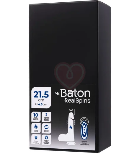 Реалистичный вибратор с ротацией и нагревом Mr.Baton RealSpins 22 см телесный фото 5