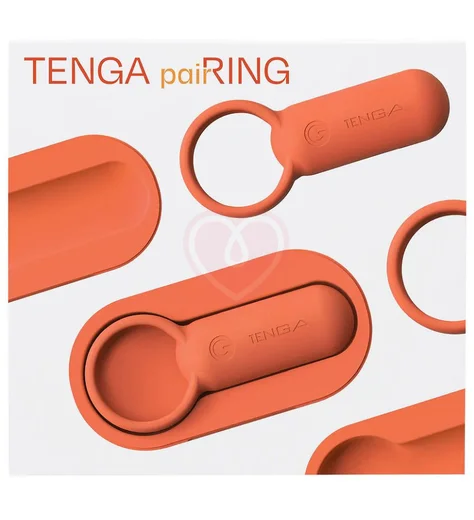 Эрекционное кольцо с вибрацией Tenga PaiRing коралл фото 4