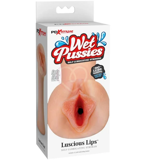 Самосмазывающийся мастурбатор вагина Pipedream Pdx Extreme Wet Pussies Luscious Lips Light телесный фото 3