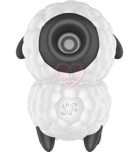Вакуумно-волновой стимулятор клитора с вибрацией Satisfyer Dreamy Sheep чёрный с белым фото 3