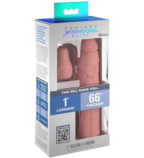 Насадка для увеличения члена PipeDream Fantasy X-Tensions Elite 7 Sleeve With Plug телесная фото 3